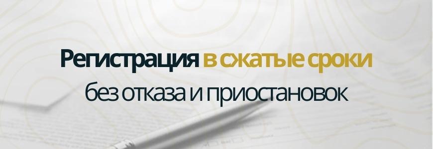 Регистрация в сжатые сроки под ключ в деревне Малиновка